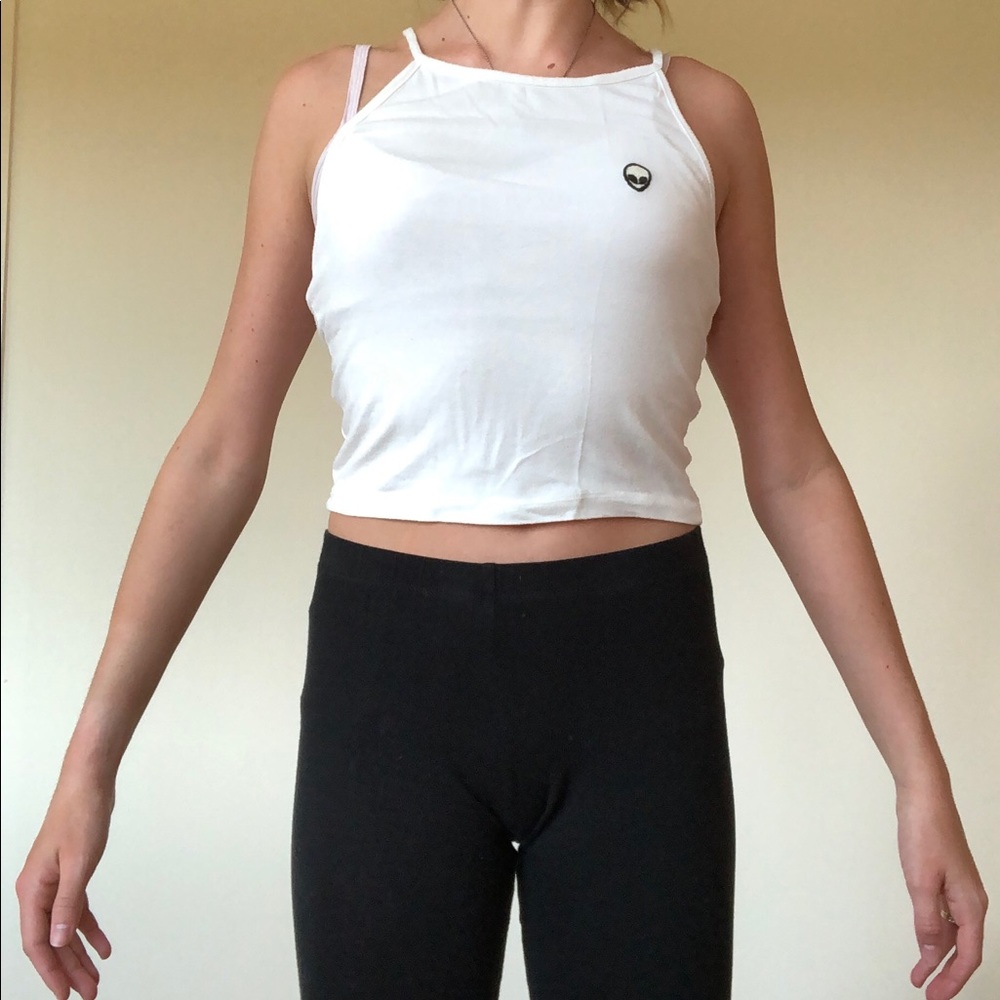 Brandy Melville White halter top.